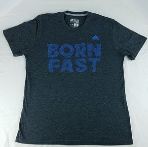 Adidas Men's Size Large Shirt Grey "Born Fast"